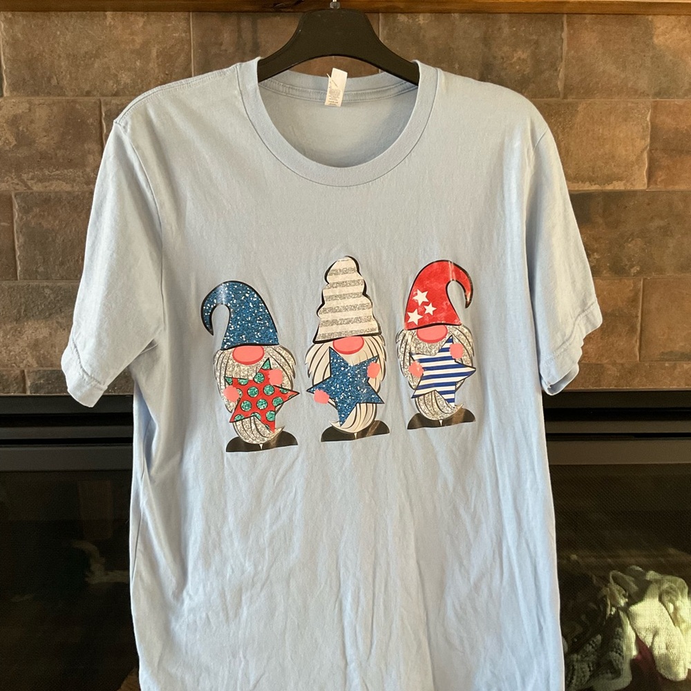 Bella Canvas Light Blue Gnome Graphic Tee